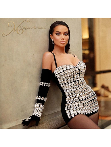super flash black diamond dress